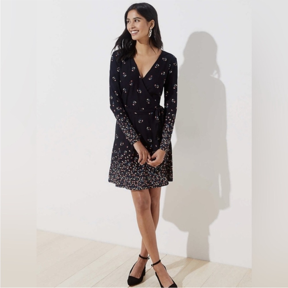 LOFT Petaled Wrap Dress - Size XXS Petite